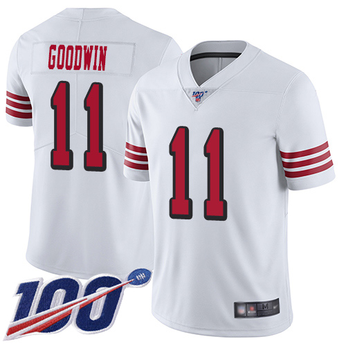 San Francisco 49ers Limited White Men 11 Marquise Goodwin NFL Jersey 100th Season Vapor Untouchable